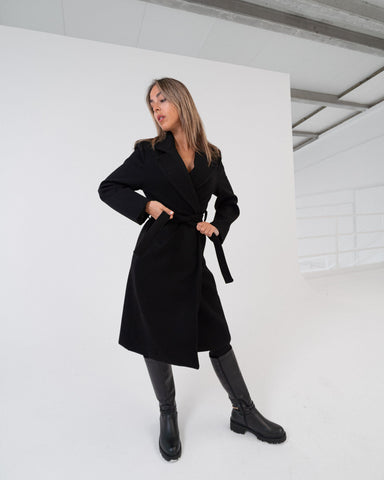 Cappotto nero donna made in Italy