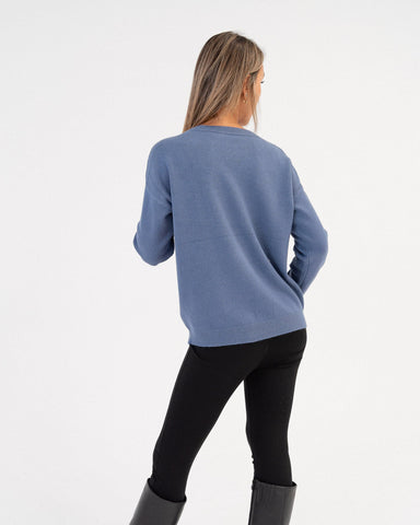 Maglione blu donna made in Italy