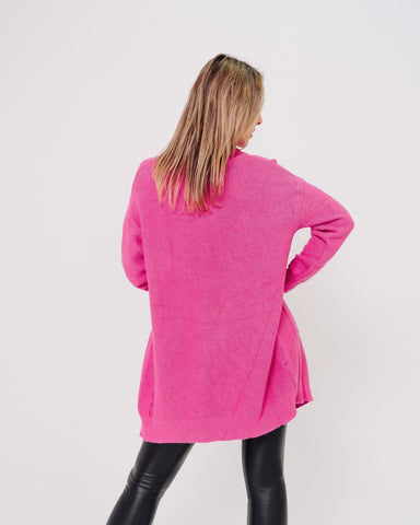 Maglione copri spalle rosa donna  made in Italy