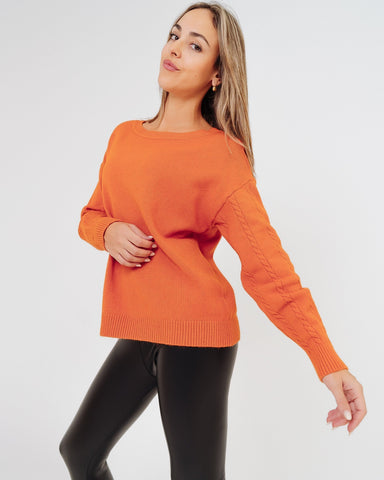 Maglione donna arancio made in Italy