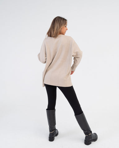 Maglione donna beige made in Italy