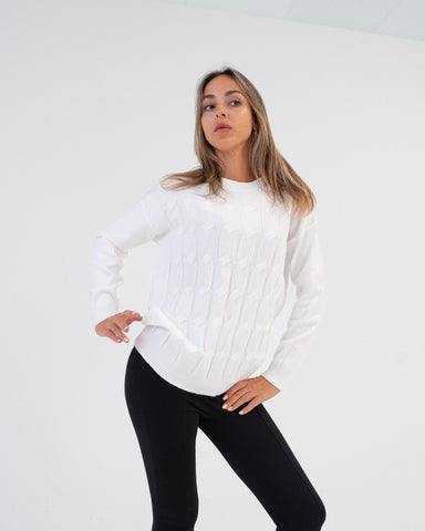 Maglione donna bianco made in Italy