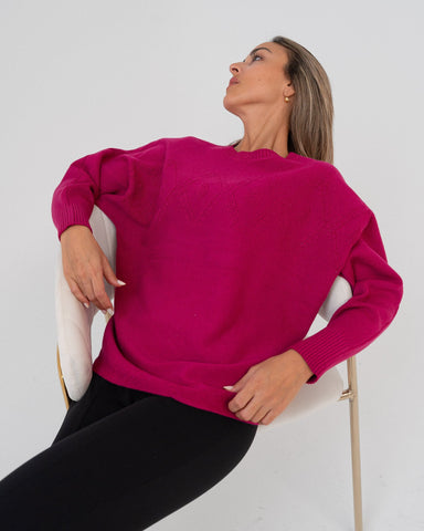 Maglione donna fuxia made in Italy