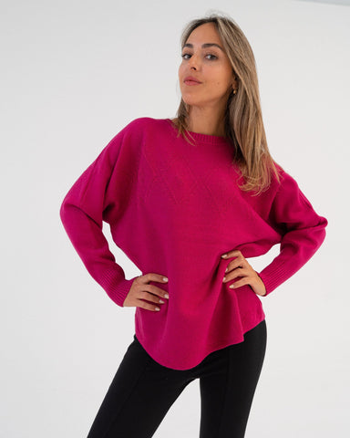 Maglione donna fuxia made in Italy