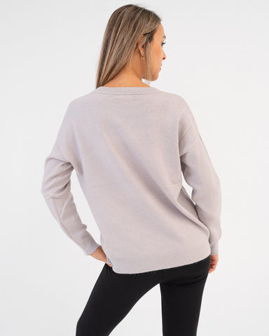 Maglione donna grigio chiaro  made in Italy