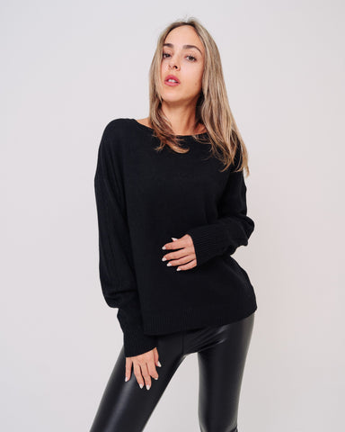 Maglione donna nero  made in Italy