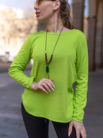 Maglione donna verde made in italy