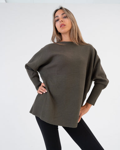 Maglione donna verde scuro made in Italy