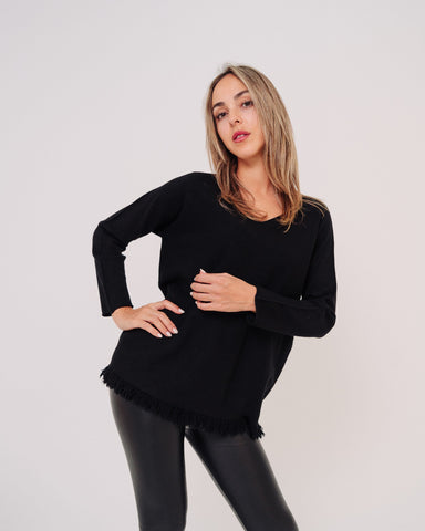 Maglione nero donna made in Italy