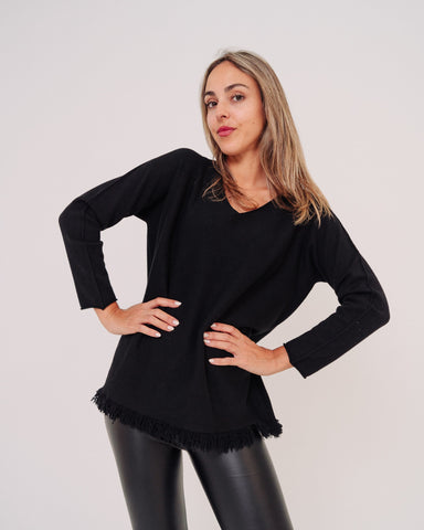 Maglione nero donna made in Italy