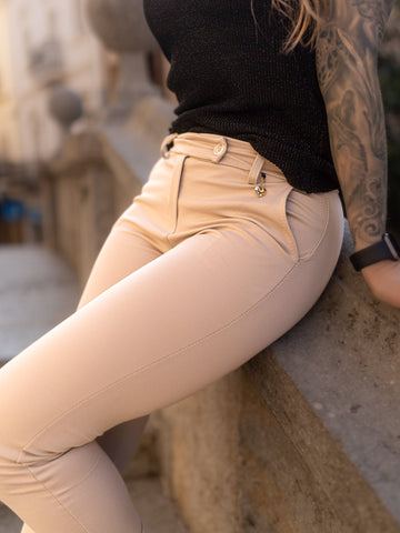 Pantalone donna beige made in italy