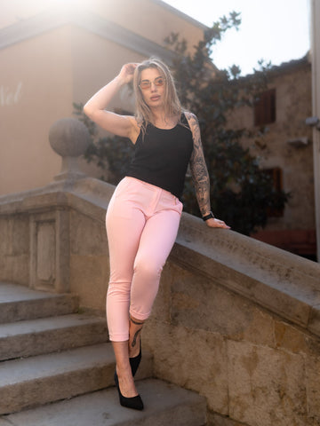 Pantalone donna rosa made in italy